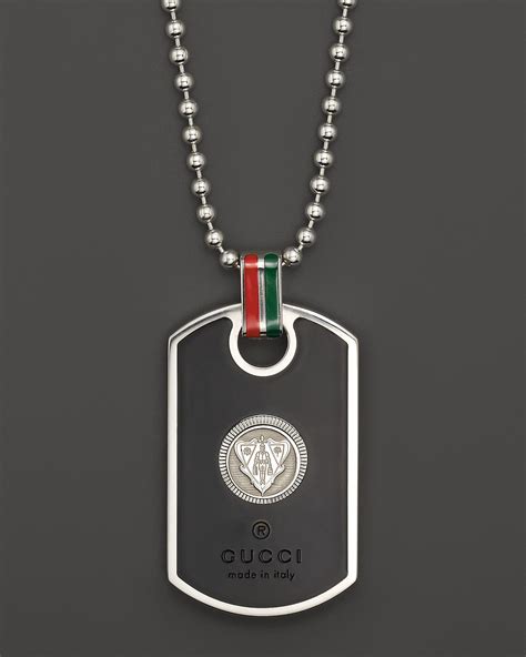 gucci dog tag pendant top|sterling silver dog tag necklace.